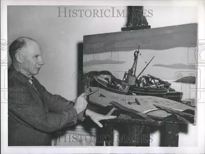 1956 Press Photo Ross Moffett Murals Museum Abilene - DFPC29551 • $16.99