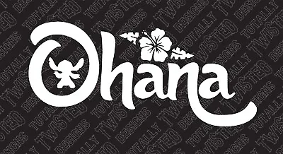 Ohana Lilo And Stitch Vinyl Decal Sticker Car Truck Disney Hawaii Flower Family • $10.99