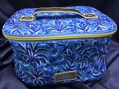 LILLY PULITZER Quilted COSMETIC BAG Abaco Blue HAVE IT BOTH RAYS New In Package! • $29.99