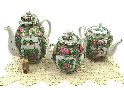 £88.34 • Buy Vintage Famille Rose Medallion Collection Lot Of 3 Tea Coffee Cream Hong Kong