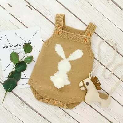£12.79 • Buy Newborn Baby Boys Girls Easter Bunny Knit Wool Romper Bodysuit Jumpsuit Outfits