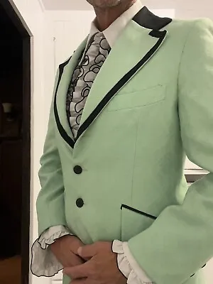 Vintage Green After Six Tuxedo Tux Lounge Blazer Jacket Mens M Patterned Mr B’s • $69.99