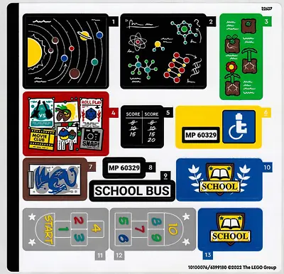 LEGO SCHOOL DAY 60329 STICKER SHEET ONLY From Set New & Genuine • $5.99