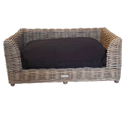 £240 • Buy Pet Rattan Wicker Kennel Sleeping Bed Couch Sofa Puppy Cat Dog Furniture Grey