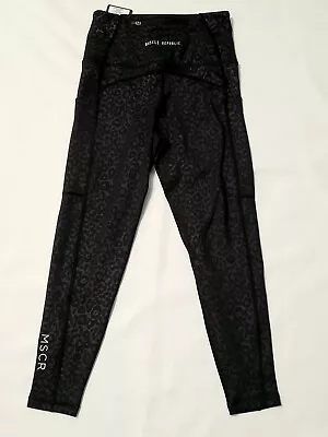 Muscle Republic Black Leopard Print BNWT 7/8 Leggings Size GYM Activewear Yoga • $24.42