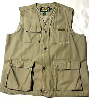 Cabelas Outdoor Gear Mens Khaki Hunting Fishing Vest Buttons Pockets XL TALL • $25