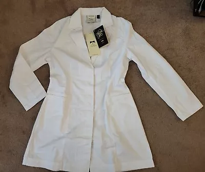 Dr. James Lab Coat Women White 33 Inch Snap Front Size 8 NEW • $13.95