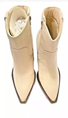 OOHRHN Women's Cowboy Boots Pearl  Suede & Faux Leather Block Heel Size 9 • $39