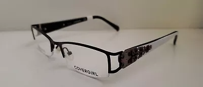 Womens Covergirl Eyeglasses CG0394-01 Black White Rectangle Half Rim 51 18 135 • $16.50