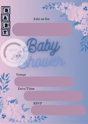 Baby Shower Invitation Digital Download Party Games • £1