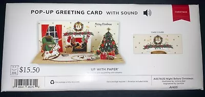 [80% OFF!] Up With Paper Pop-Up With Sound Holiday Greeting Card 4x9 In A417AUD • $3