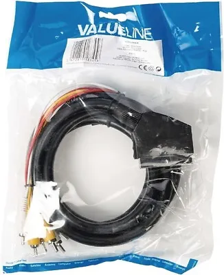 VALULINE | SCART Male To RCA Male Cable | 2m | Black • £4.15