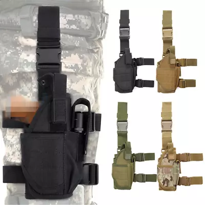 Mens Tactical Right Hand Drop Leg Bag Military Thigh Fanny Pouch Pistol Gun Pack • $13.98