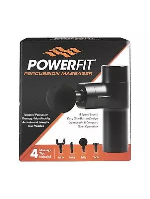 Powerfit Percussion Massager 4 Speed Levels 4 Massage Tips BK3446Q NIB Sealed. • $18.85