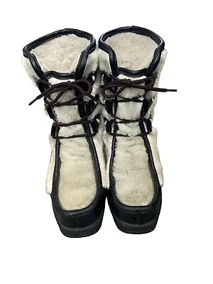 YODELERS Vintage Fur Yeti Snow Boots Women’s Size UK 4/ US 6 • £43.43