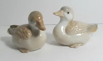 Vintage Pair / Lot Of 2 Homco Ducks: White & Tan Porcelain 2.25  Very Cute • $10