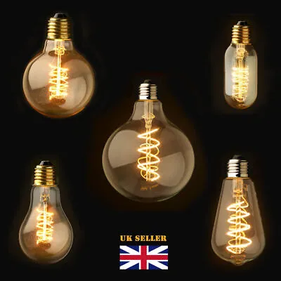 E27 B22 Retro Vintage Edison Flexible LED Bulbs Spiral Filament Light Bulb UK • £2.89