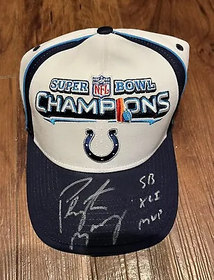 Peyton Manning Super Bowl Signed Locker Room Hat Mounted Memories Authentic • $382.50