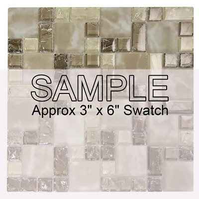 Mosaic Glass Tile Crius French Kitchen Bathroom Fireplace Wall Backsplash Taupe • $4