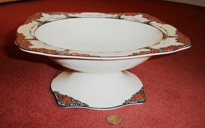 £175 • Buy Crown Ducal Orange Tree  ONE OFF Outward Corner Deep Fruit Bowl On A Pedestal