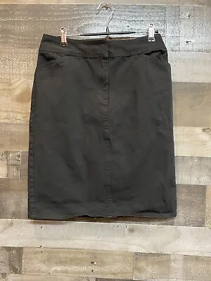 J. Crew Pencil Skirt Women's Size 6 Black Jean Skirt Side Slit • $13.60