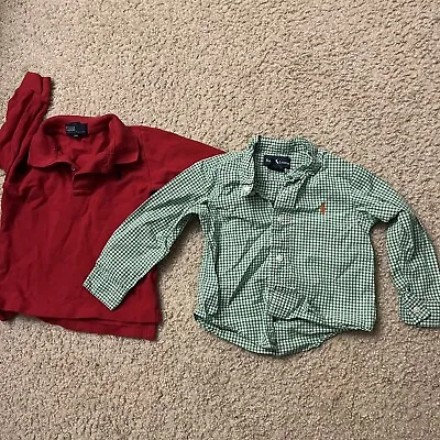 Bundle Lot Of 2 Baby Infant 24m Button Shirts Ralph Lauren Polo Red Green • $20