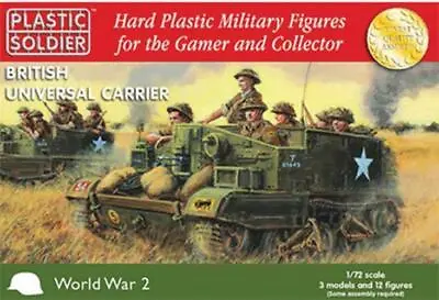 Plastic Soldier 1:72 WWII 3 X BRITISH UNIVERSAL CARRIER Scale Kit WW2V20007 • £22.82