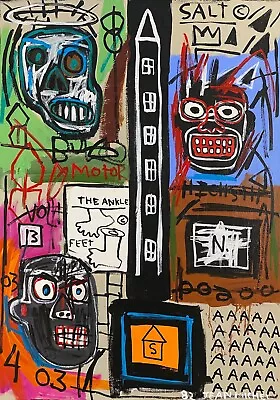 Rare Large  Jean Michel Basquiat  Vintage Painting 82 “No Reserve Price” • $77