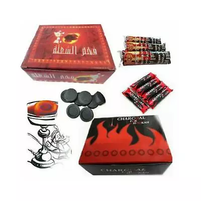 Hookah Charcoal Shisha Coal Quick Light 100 Pcs Discs BOX Burner Sheesha Tablets • £10.78