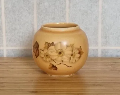 Small Round Ceramic Vase By Sadler - Floral Beige Cottage Farmhouse • £15