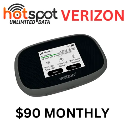 Verizon Unlimited Data Plan 4G LTE Mobile Hotspot Modem Novatel $90 Monthly • $74.95
