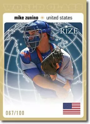 MIKE ZUNINO 2012 Rize Rookie GOLD Paragon WORLDCLASS RC #/100 • $2.99