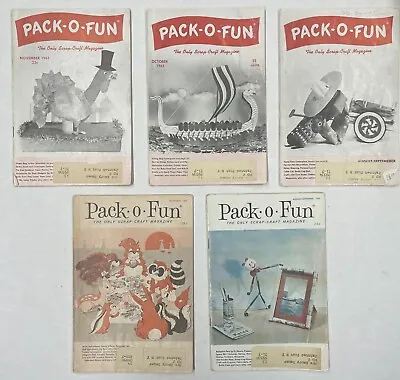 Vintage Pack-o-Fun Magazine Lot (5 Magazines) • $20