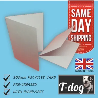Blank Cards Pre-creased A5-A6 300gsm Make Your Own Greeting Cards Invites Etc • £6.49