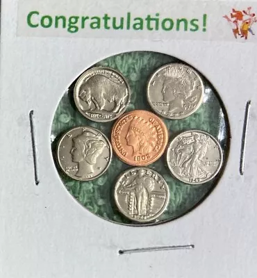  Congratulations!  - Mini Obsolete U.s. Coins Set In Holder • $7.98