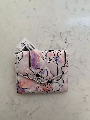 Vera Bradley Ultralight RFID Mini Trifold Wallet Anemone Watercolor  NWT • $59.99