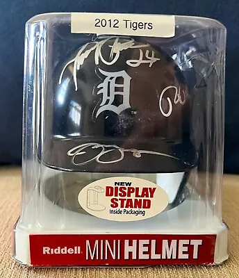 2012 Detroit Tigers Mini Batting Helmet Signed By Cabrera Verlander Leyland + • $250