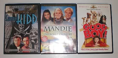 Dvd Lot Of 3 - 1945 Captain Kidd Mandie And The Cherokee Treasure 2003 Good Boy • $2.97