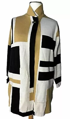 EX Marla Wynne Cardigan Cardi Cover Up DNL Knit Topper Prairie Sand Medium M • $24.85