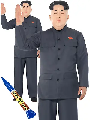Mens Korean Dictator Costume Adult Kim Jong Un Fancy Dress Halloween President • £26.99