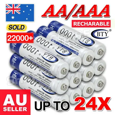 4-24x 3000mAh AA/1000mAh AAA Rechargeable Battery NI-MH 1.2V Recharge Batteries • $6.85