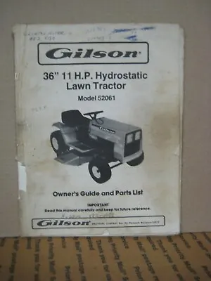 Original Gilson Montgomery Wards 36  11hp Hydrostatic Tractor Model 52061 • $19.95