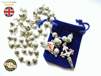 St James Pilgrim Rosary - Silver Scallop Shells - Camino De Santiago Pilgrim • £14.95