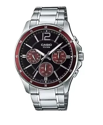 Casio MTP-1374D-5A Analog Stainless Steel Mens Watch MTP1374D • $76.99