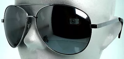 EXTRA LARGE Pilot Sunglasses Big Oversized Gold 62mm Dark Mirror Lenses XXL • $11.99