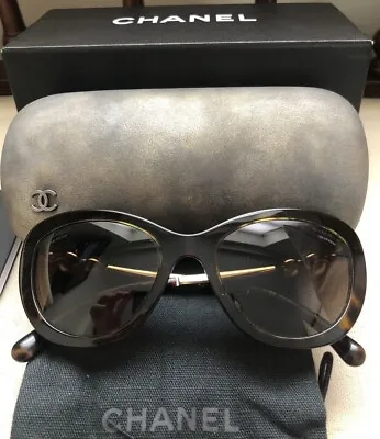 CHANEL Tortoise Shell Women's Sunglasses With Pearl Detail • £190