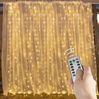 $8.99 • Buy 9.8ft USB Window Curtain Fairy Hanging String Light LED Home Wedding Party Decor