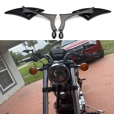 Black Blade Motorcycle Rear View Mirrors CNC Aluminum For Honda Fury VT1300CX • $31.59