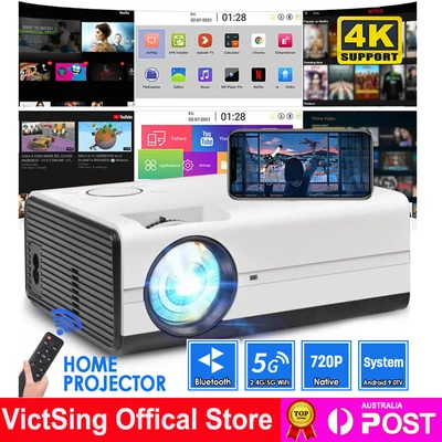 $147.99 • Buy 5G WiFi Bluetooth Android Projector 4K 1080P Support Outdoor Home Cinema HDMI AV