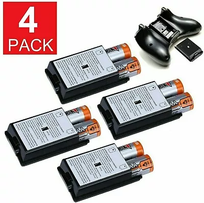 4 PK AA Battery Back Cover Case Shell Pack For Xbox 360 Wireless Controller BLK • $7.35